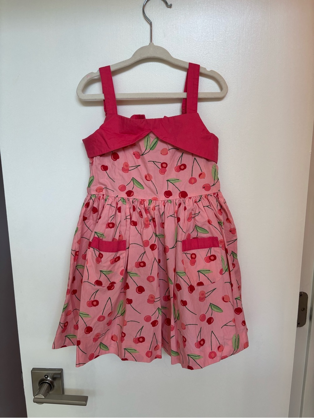 Rachel Riley Girls' Pink Cherry Print Sundress